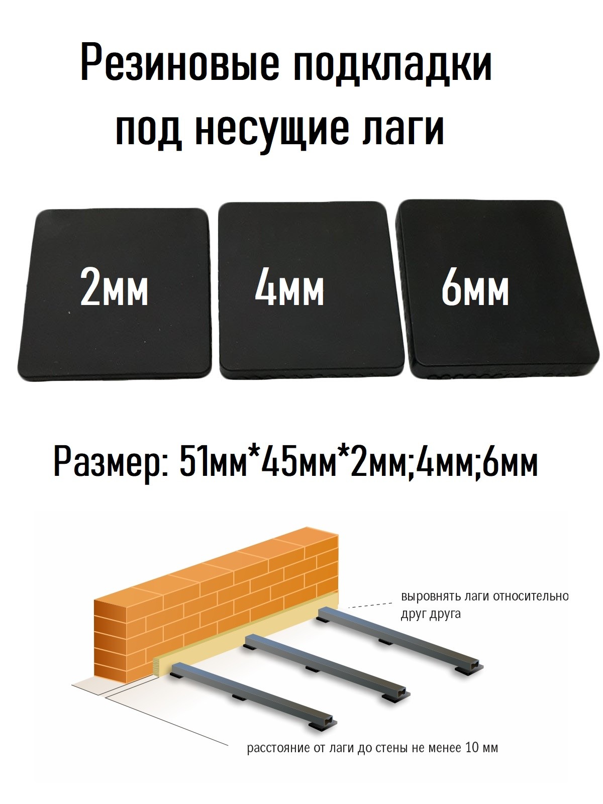 Резиновые подкладки под лаги | купить | цена | Минск